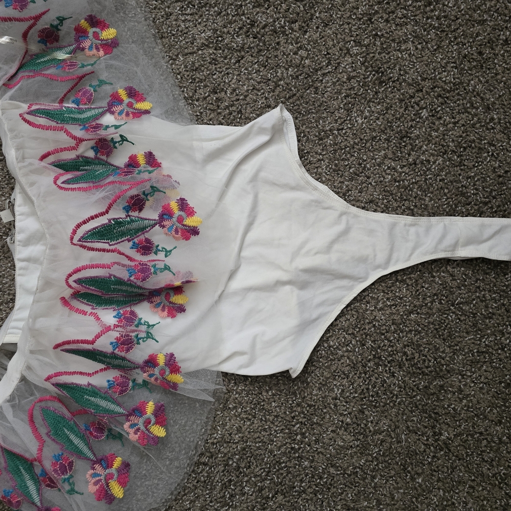Floral Embroidered White Bodysuit